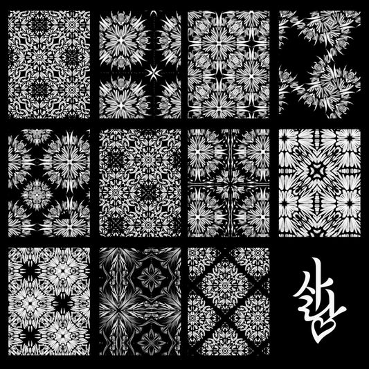 Chalk Mandalas Pattern Brush Pack for Procreate | 11 Mosaic & Kaleidoscope Brushes